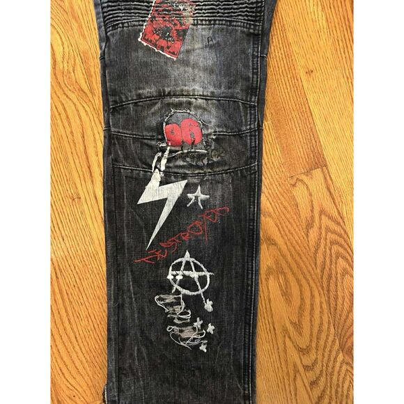 Makobi Men's Black Jeans 38 x 32 96281 Trap or Die - Picture 11 of 11